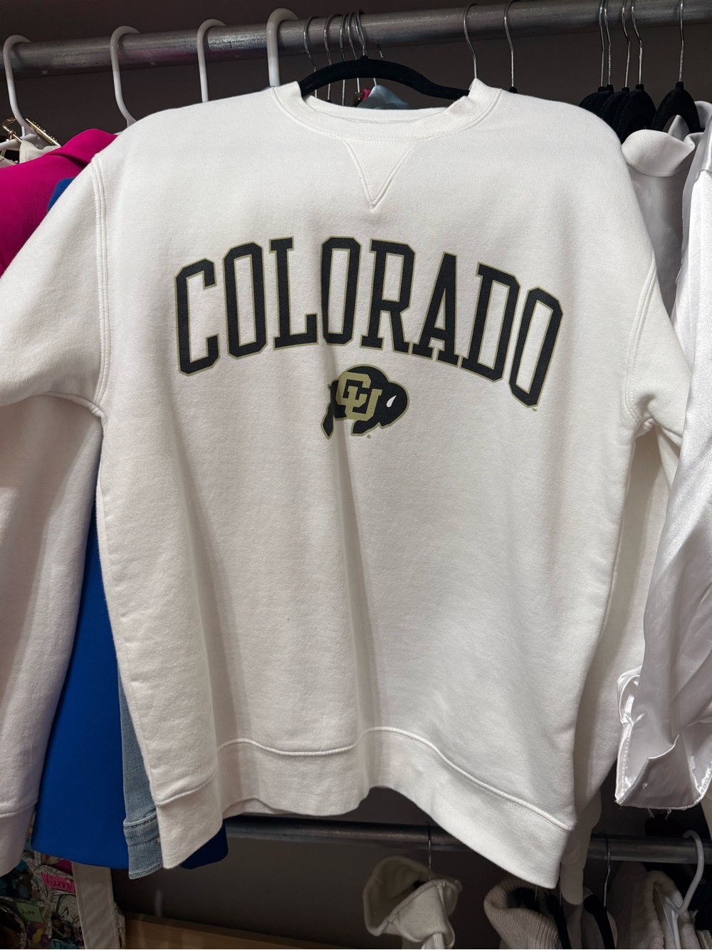 Gear For Sports White Colorado Crewneck Sweatshirt with Black/Gold Logo